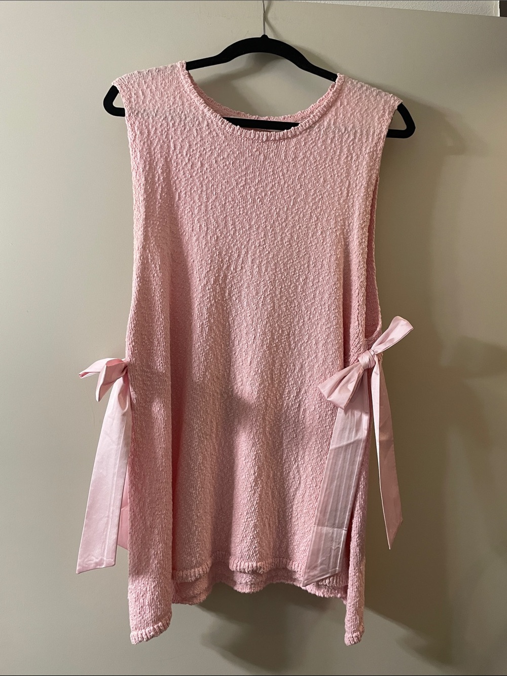 Altar'd State Pale Pink Sleeveless Tie-Side Textured Tunic Size XL